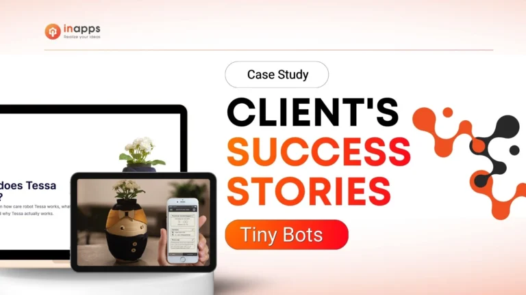 The TinyBots Tessa care assistant robot shown beside its companion mobile app